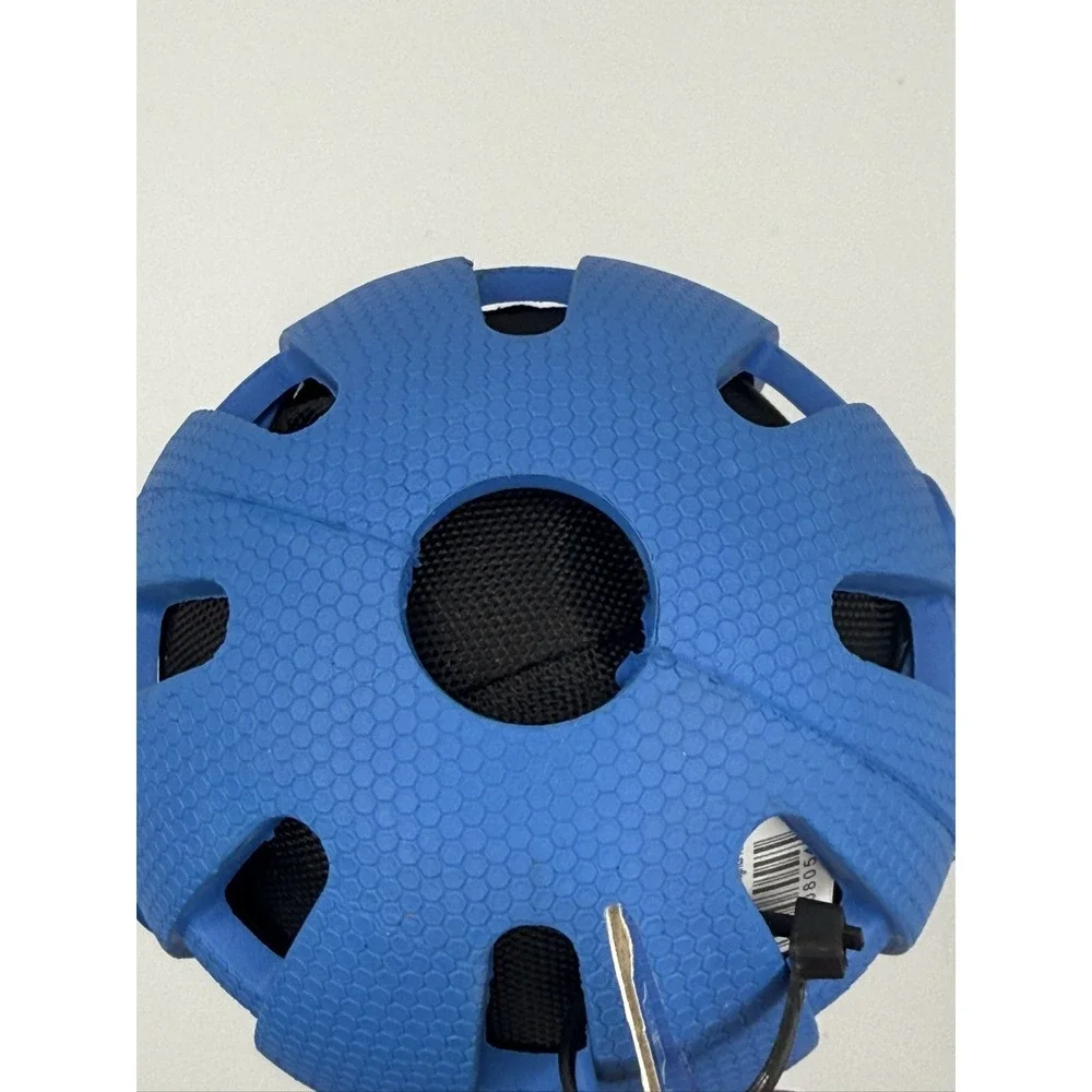 Nerf Dog Squeak & Crunch Ball 3 inch Blue Rubber Dog Toy 1111-1601
